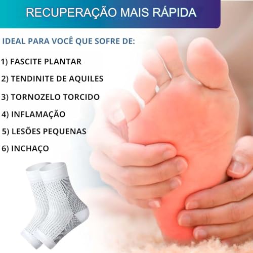 Par de Meias De Compressão Ortopédica Alivio De Dores Fascite Esporão Inchaço Tornozeleira Unissex S
