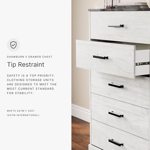 Signature Design by Ashley 5-Drawer Chest, Tall Dresser, 30" W x 46" H - image 6