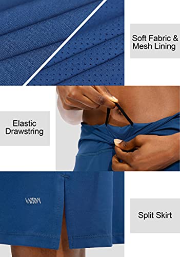 Viodia Women's 20" Knee Length Skorts Skirts Athletic Tennis Golf Skirt For Women Modest Sports Casual Summer Skirt With 5 Pockets Blue #TOP3