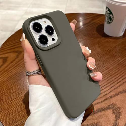 Coque en silicone liquide pour iPhone 13 Pro gris clair étui arrière souple