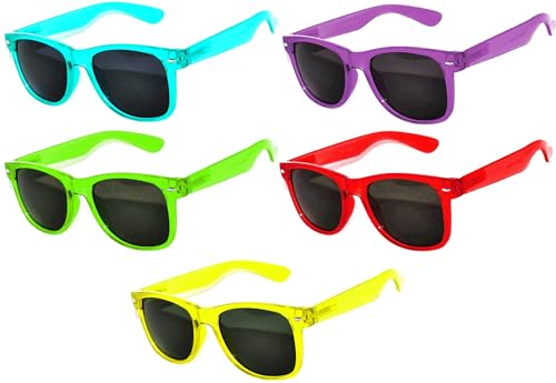 5 Pack Vintage Smoke Lens Sunglasses Colored Frame Retro Stylish OWL ®.