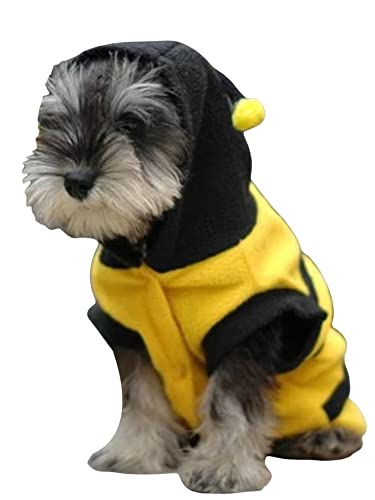 Qwinee Bee Dog Hoodie Dog Costume Halloween Christmas Costume Dog Clothes For Cat Kitty Puppy Small Dogs Yellow X-Large #TOP25