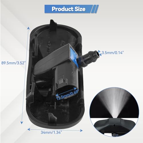 XUKEY 2 Stück Scheibenwaschdüse für VW, 5M0955985C Auto Scheibenwaschdüse, Beheizbar Vorne Windschutzscheiben Spritzdüse, Wischersprühdüsen für SEAT VW Golf 5 6 7 Passat Touran 5T
