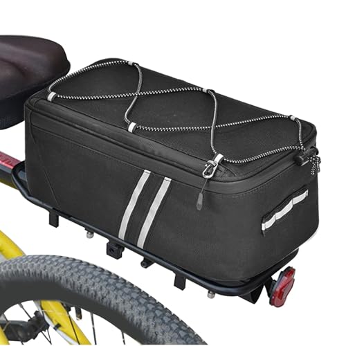 Bolsa de asiento para bicicletas, bolsa de sillín de cuña para bicicletas, capacidad de 8 L, impermeable, para asiento trasero, con rayas reflectantes, bolsa de ciclismo para portabicicletas de