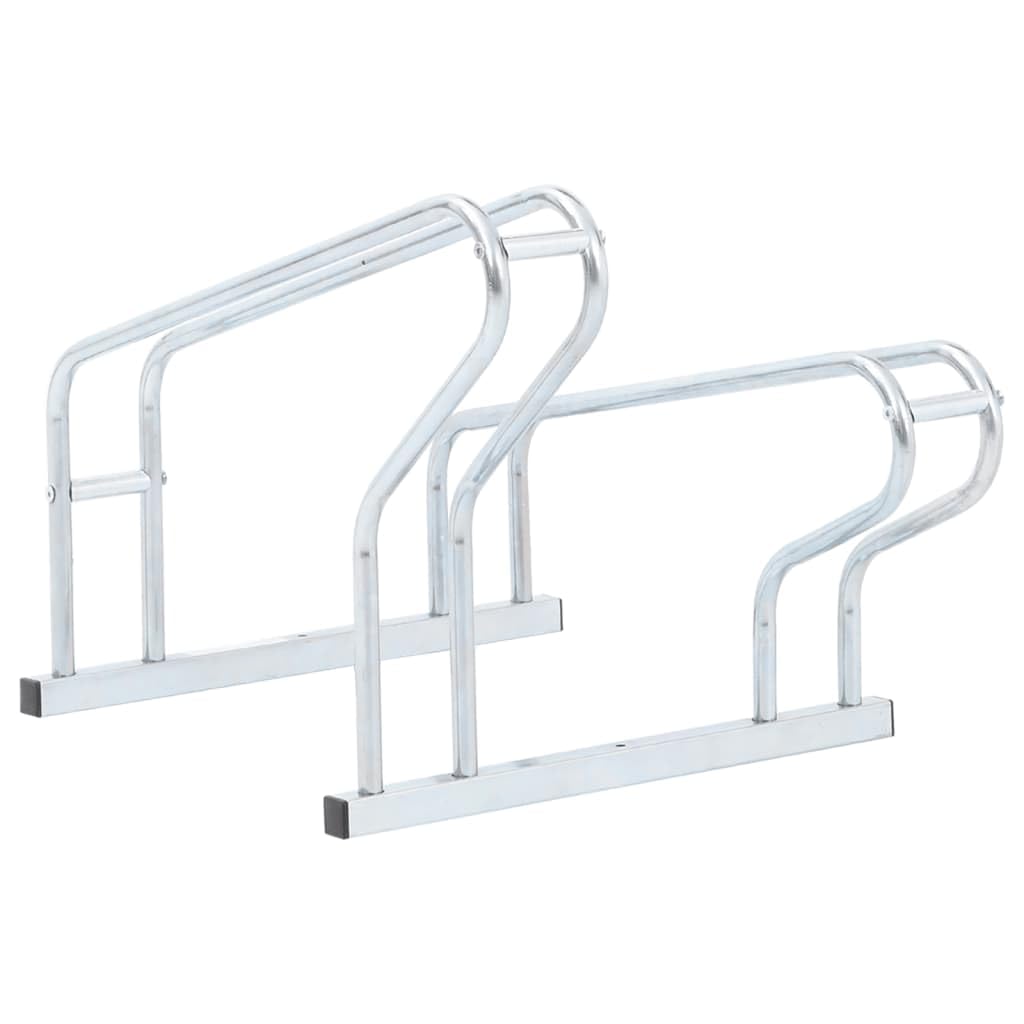 vidaXL Fahrradständer, Aufstellständer für 2 Fahrräder, Radständer Freistehend, Mehrfachständer Bodenständer Fahrradhalter, Verzinkter Stahl