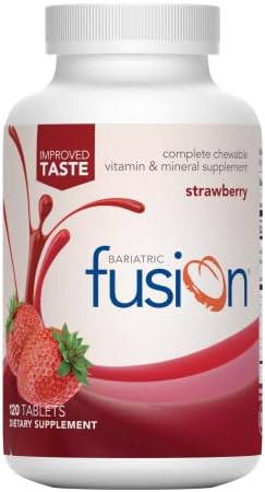 Bariatric Fusion Strawberry Complete Chewable Bariatric Multivitamin with Iron for Bariatric Surgery Patients Including Gastric Bypass and Sleeve Gastrectomy - 120 Tablets