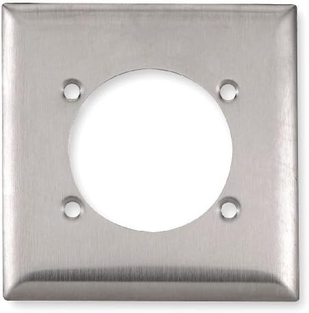 Plate, Wall, 2 Gang, Silver