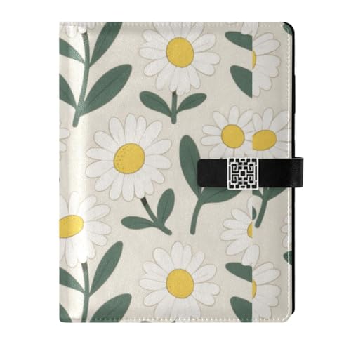 Carnet de notes motif marguerite en cuir à offrir pour célébrer un événement spécial