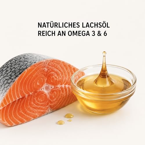 D&O Nature Products Lachsöl Hunde 1L in praktischer Flasche mit Pumpspender