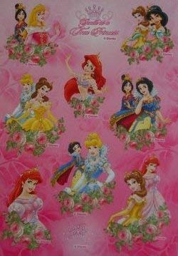 Sheet of 10 Princess Character Stickers