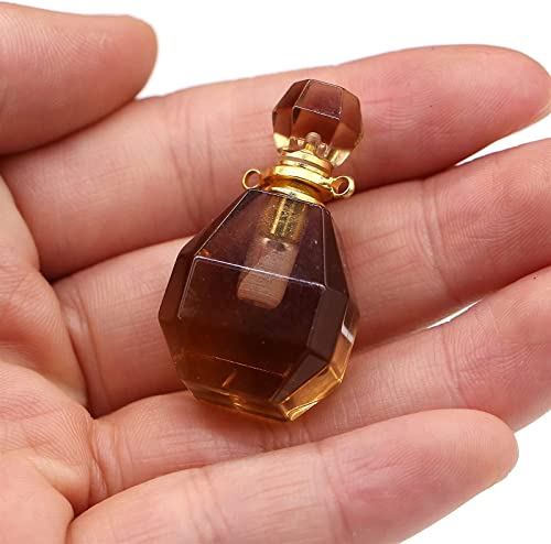 Charme bouteille parfum en quartz naturel et améthyste taillée - 2