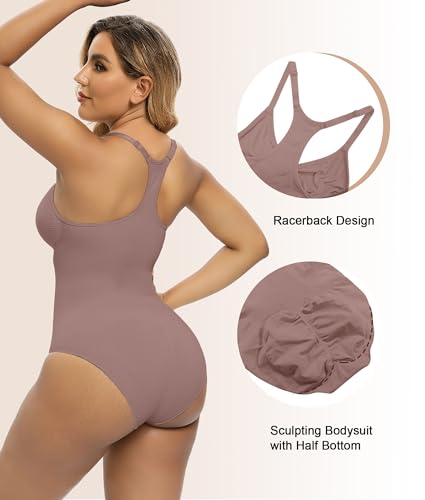 Image of SHAPERX Bodysuit for Women Tummy Control Shapewear Racerback Seamless Body Shaper Tank Top