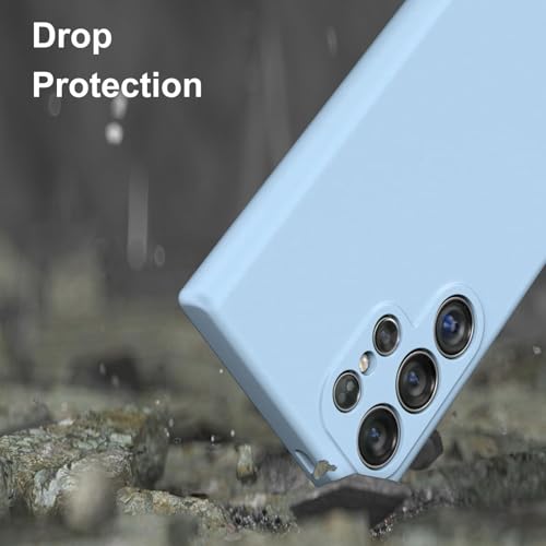 Image of DIZORO Microfiber Candy Case Compatible for Samsung S25 Ultra 5g Smooth Touch Cushion Liquid Soft Silicone Gel Rubber Phone Cases Non-Slip Full Body Protective Shockproof Back Cover (New Carolina)