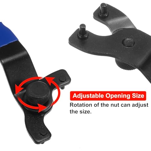 Ousuwo Llave universal ajustable para amoladora angular, herramienta de agarre con revestimiento de plástico antideslizante de 19 cm para amoladoras angulares, recortadoras y máquinas de corte - imagen 3