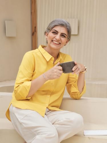 Image of SAADAA Airy Linen Shirt | Solid Regular Fit Casual Shirts Stylish for Women