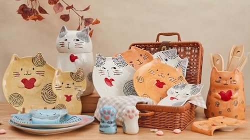 Bico Cartoon Cat Valentine'S Day Handpainted Stoneware Spoon Rest Set thumb #6
