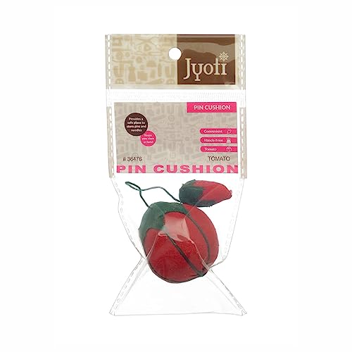 Image of Jyoti Pin Cushion - Tomato Shape, Hijab Pin Wearable Needle Cushion, Sewing, Crafting, Quilting, Cross Stitching, Organize Needles & Pins, Pillow Pin Holder for Sewing DIY Handcraft Tools - Pack of 5