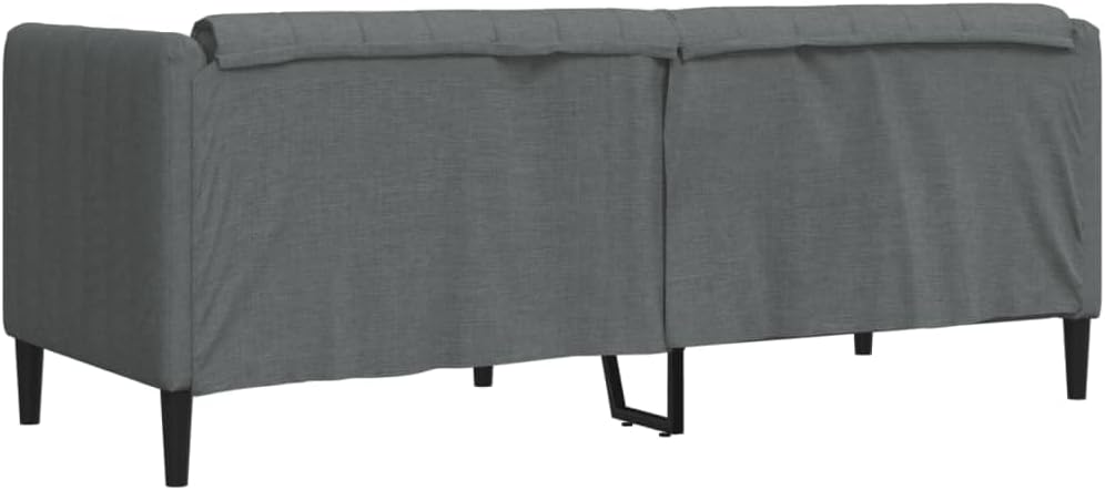 Sofa Dark Grey Polyester Fabric Living Room Furniture