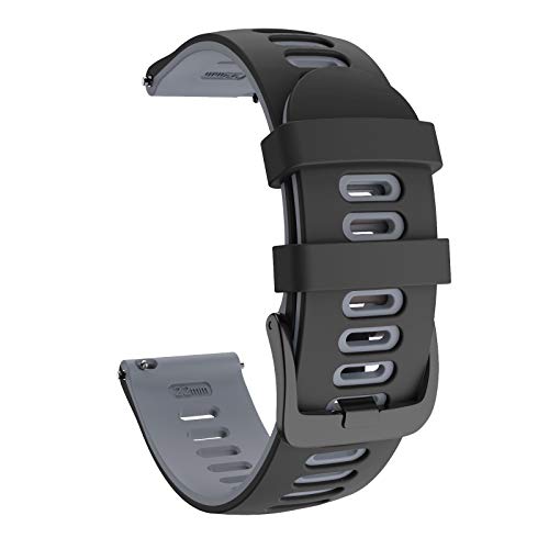 Correa silicona 22mm compatible Vivoactive 4 negro gris miniatura 1