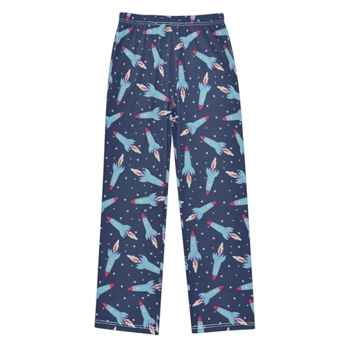 ZZXXB Rocket Boys Long Pants Soft Trousers Elastic Waist Kids Lounge Bottoms with Pockets S-XL