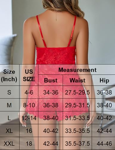 Image of Avidlove Sexy Pajama Set for Women Floral Lace Lingerie Set Sheer Sleepwear See Through Cami Shorts 2 Piece