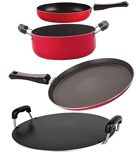 Image of Non Stick Cookware Pots & Pan Gift Set of 4 Pieces with Bakelite Handle (FT13 FP10 RT CS24)