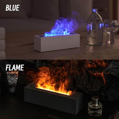 Difusor aromático eléctrico con efecto llama y USB blanco miniatura 4