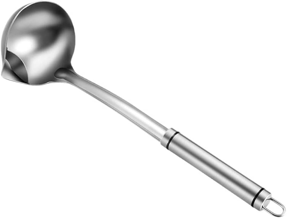 VIDI 1pc Oil Colander Strainer Hot Pot Soup Scoop 304 Stainless Steel Filter Spoon Separation (Silver)