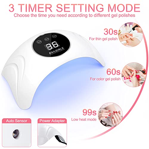 Nailgirls Uv Led Nail Lamp, 48W Uv Light For Nails Curing Lamp With 3 Timer Setting, Professional Nail Dryer Gel Polish Light With Automatic Sensor, Lcd Display #TOP1