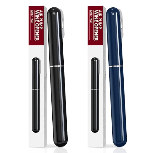 Zssxysm 2 Pezzi Apribottiglie a Pressione d'Aria con Tagliacapsule, Cavatappi Pompa Professionale, Portatile Tascabile ad Aria Apribottiglies, Accessori Vino Regalo