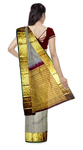 Molkalmuru Weavers grey kanchipuram silk saree – image 2