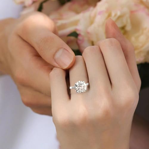 Fake Wedding Rings for Women Travel Wedding Rings Sets for Her Silver CZ Wedding Rings Non Tarnish Halo Cubic Zirconia Faux Wedding Bands Bridal Sets Wedding Rings Jewelry Gifts4