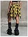 Verdusa Women's Y2k Goth Grunge Plaid Skirts Tie Vintage Asymmetrical Flowy Pleated Mini Skater Skirt Yellow Medium
