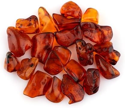 5pcs, Natural Amber Polished Rough Gemstone, Raw Crystals, Amber Rock, Jewelry Making Supplies, Chakra Healing Crafts & DIY Stone [15-20 mm], AA+