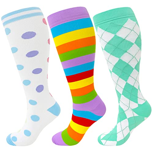 3 Pairs Compression Socks For Women Plus Size, Plus Size Compression Socks Wide Calf,Extra Wide Calf Compression Socks Women, Xl #TOP26