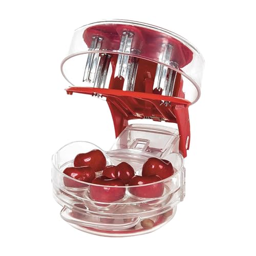 Cherry Stoner Remover - Cherry Seed Remover | Multi Cherry pitter | Cherry Stone Seed Removal | Cherry Pitter Tool Pit Remover |Olive Pitter Fruit Slicer |Core Easy Squeeze with Grip 6 Cherries Pitter