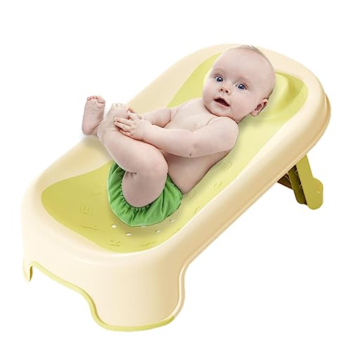 Baby Bather 折りたたみバスサポート | カウンター用折りたたみ式防水滑り止め浴槽,肌に優しいバスラックネットバッグ浴槽ブラケット子供用バスベッドベビーキッズ用 Vodora