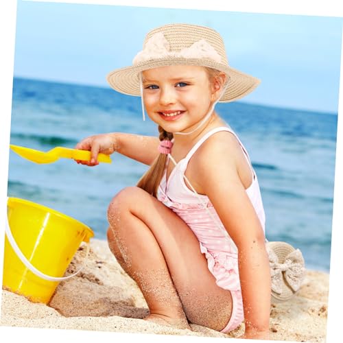 1set Breathable Straw Hat and Adorable Handbag Stylish Uv Protection for Years Old Lightweight and Comfortable Beach Accessories for Boys and Girls Khaki4