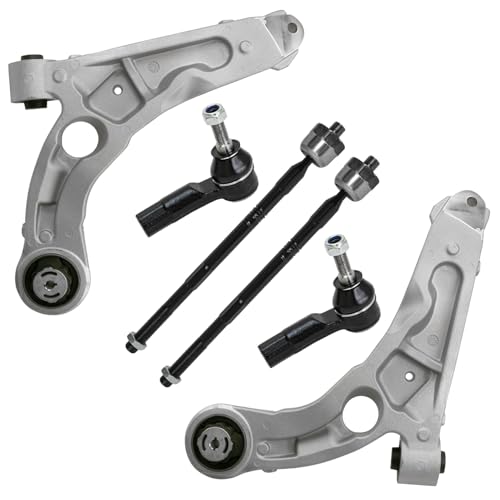 Image of Detroit Axle - Front End Suspension Kit for Jeep 2014-2018 Cherokee, 2 Lower Control Arms 4 Outer Inner Tie Rods 2015 2016 2017 Replacement