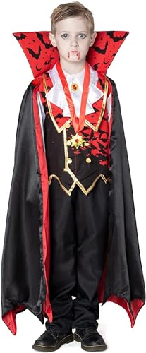 Disfraz infantil de vampiro rojo para niño miniatura 4