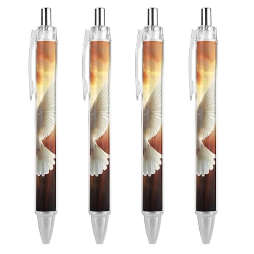 Stylos Dove Sun Art lot de 4 stylos bille rétractables noirs pointe moyenne confort