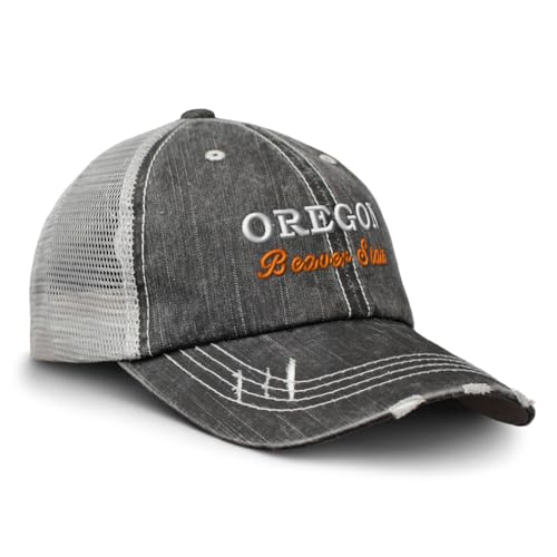 Baseball Cap Oregon Beaver State Cotton Trucker Hats for Men & Women Black Gray