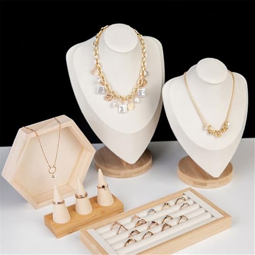 Présentoir de bijoux et support de collier beige moderne pour accessoires d'exposition