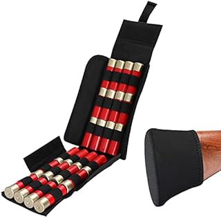 25 Round Molle Shotgun Shell Reload Holder,Shotgun Pouch for 12 Gauge/20 Gauge ,Tactical Foldable Ammo Mag Bag + Recoil Pad for Shotgun,Compatible with Winchester,Remington, Mossberg and Ruge