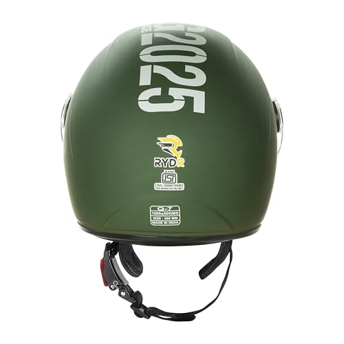 Image of RYDR Urban Q-7 Half Face Helmet for Men & Women | ISI Certified Bike Helmet | Lightweight, Ventilated & Aerodynamic Design | Shock-Absorbing Interior with Comfortable Padding