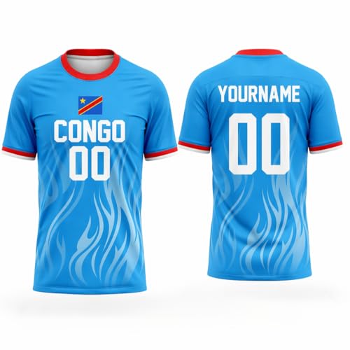DR Congo Soccer Jersey Men Women RDC Congo Jersey Vareuse DRC Congolese Maillot National Jersey Soccer Team Outfit Gift