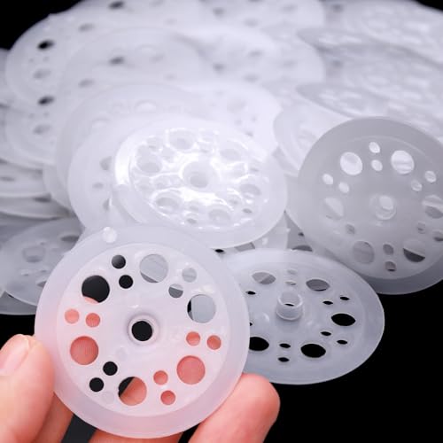 WYYFXY® Lot de 200 disques isolants en plastique de 46 mm, rondelles isolantes, disques en plastique PP, pour la fixation et le support de panneaux isolants en mousse