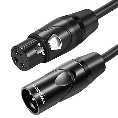 Twozoh Cable XLR 1M, XLR Macho a Hembra balanceado 3 pines XLR Cable de micrófono (Profesional/Hifi)