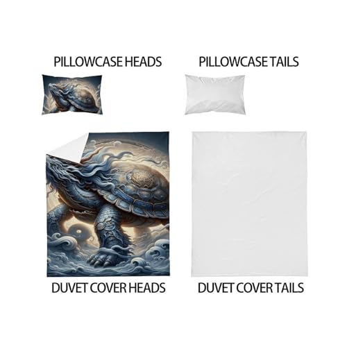 Housse de couette 135x200 microfibre animaux imprimé 3D lit 1 place - 5