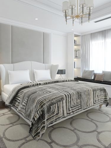 Image of Monte Carlo Double Bed Heavy Winter Blanket Denny 1 Ply PVC Pack 600 GSM | 3.2 KG (240x220 CM), Cool Grey